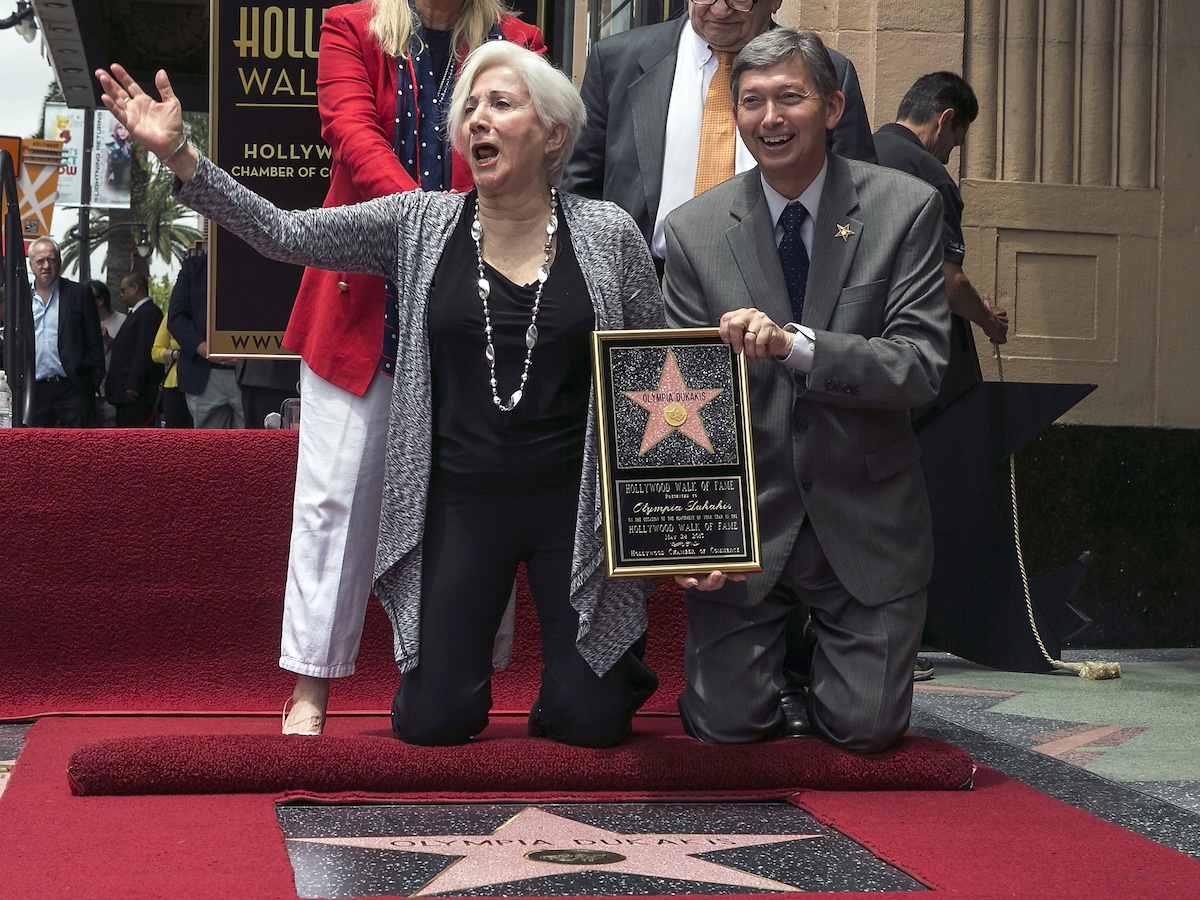 Olympia Dukakis receiving her Hollywood Walk of Fame star