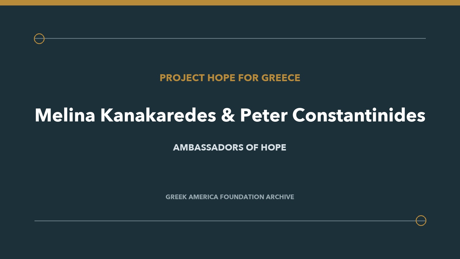 Melina Kanakaredes and Peter Constantinides, Ambassadors of Hope