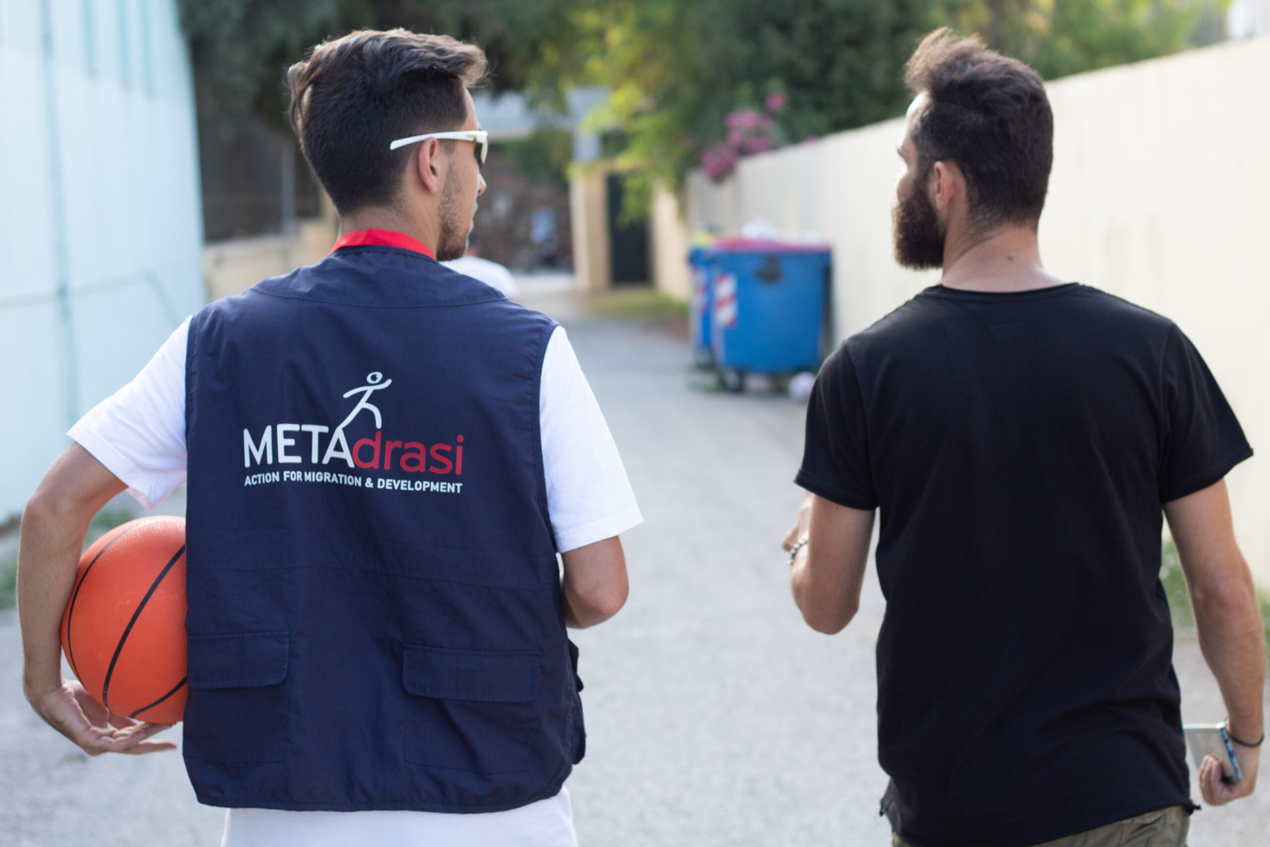 A METAdrasi team member and a Greek America Corps volunteer on Chios