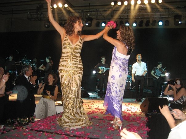 Performers celebrate onstage during the 2009 Gabby Awards in Chicago