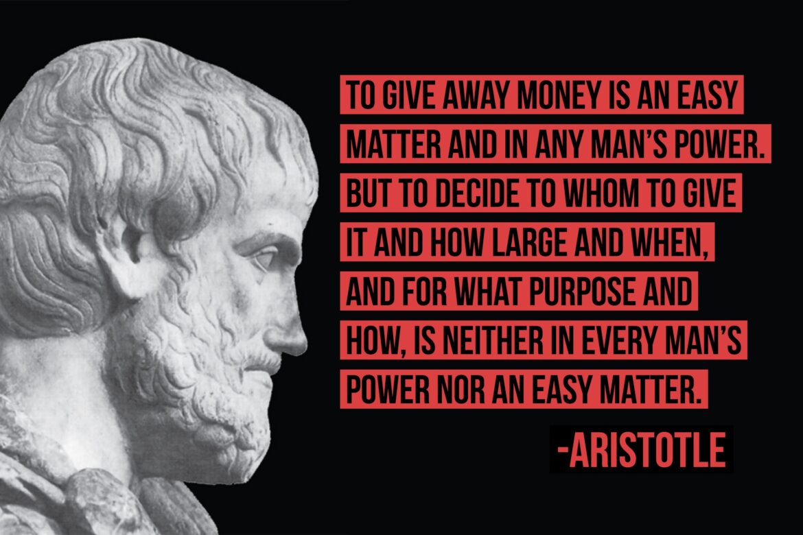 Aristotle quotation about thoughtful giving