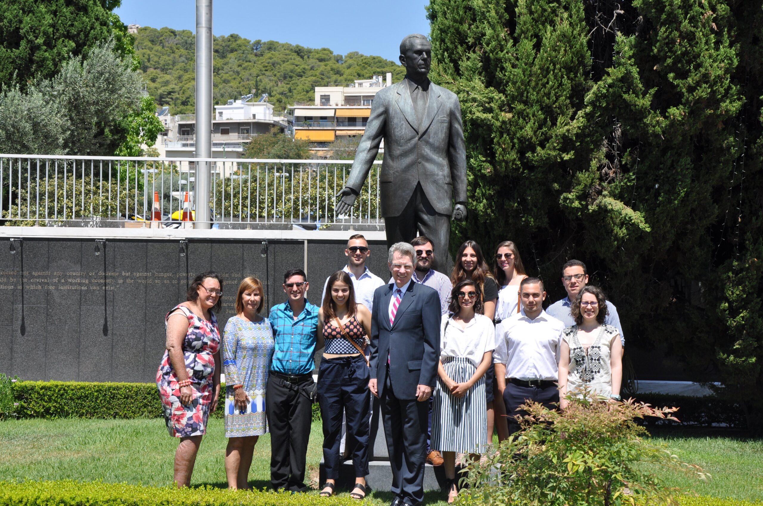 Greek America Foundation volunteers meeting Ambassador Geoffrey Pyatt at the U.S. Embassy in Athens