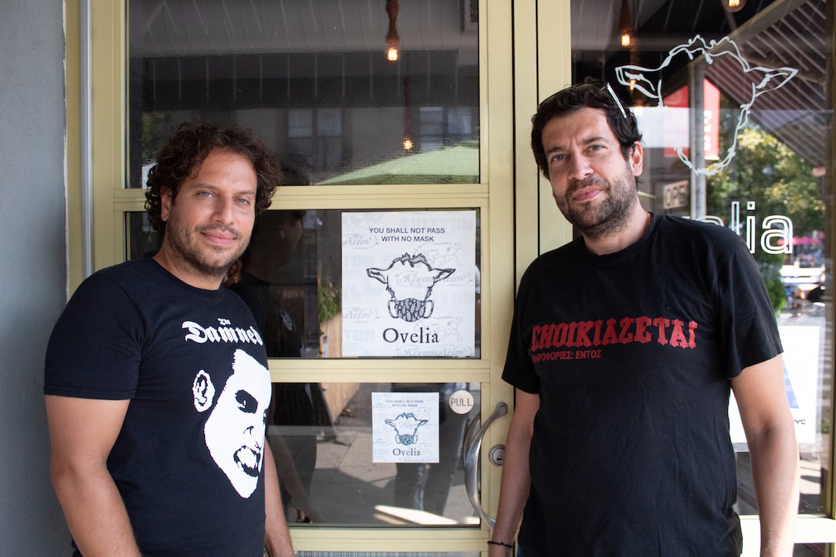 Peter and Chris Giannakas outside Ovelia; photograph by Darden Livesay, The Pappas Post